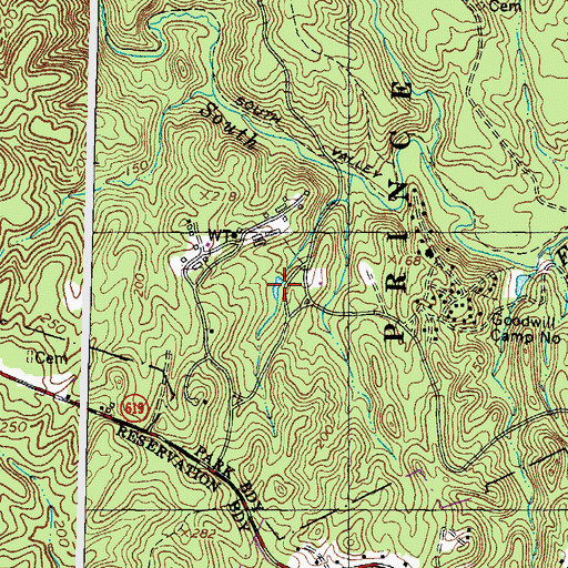 Topographic Map of Carters Day Camp Pond, VA