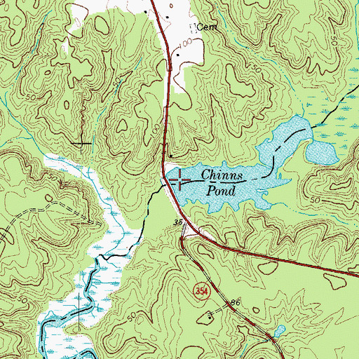 Topographic Map of Chinns Dam, VA