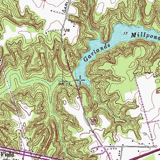 Topographic Map of Garlands Dam, VA