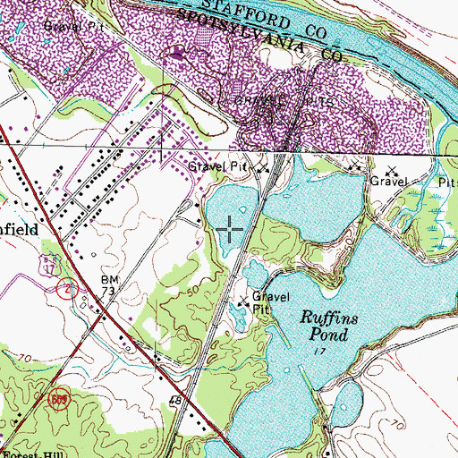 Topographic Map of E H Mills Memorial Dam, VA