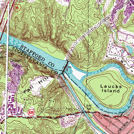 Topographic Map of Embrey Dam (historical), VA