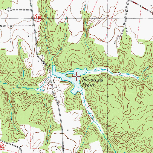 Topographic Map of Newtons Dam, VA