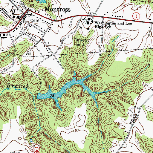 Topographic Map of Travis Pond, VA