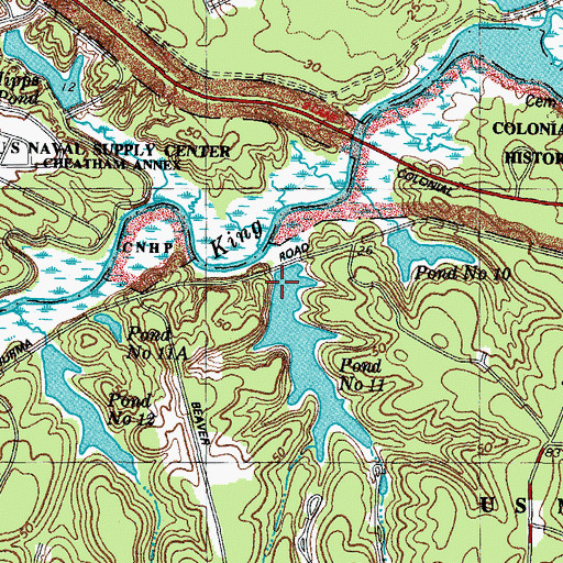 Topographic Map of Pond Number 11 Dam, VA