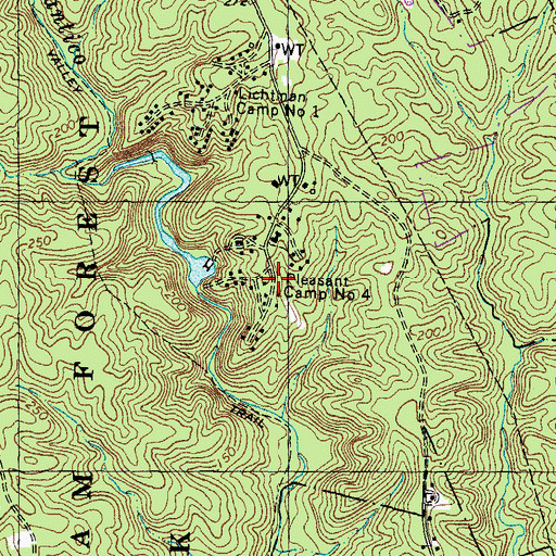 Topographic Map of Pleasant Camp Number 4, VA