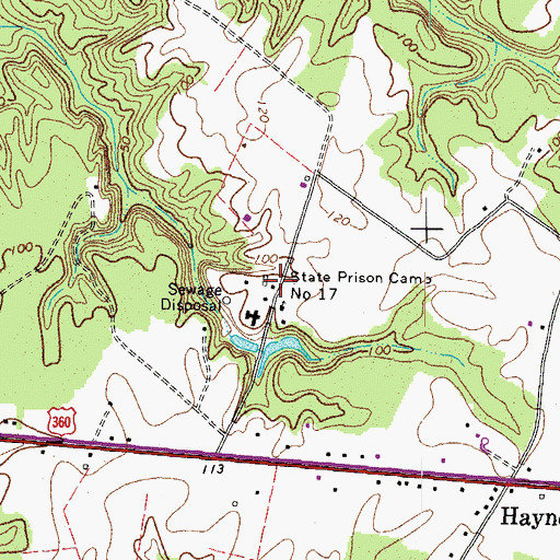 Topographic Map of State Prison Camp Number 17, VA