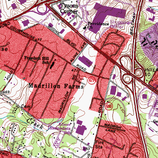 Topographic Map of Department of Motor Vehicles Tysons Corner, VA