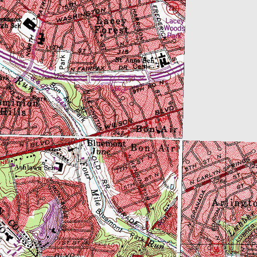 Topographic Map of Arlington Metaphys Chapel, VA