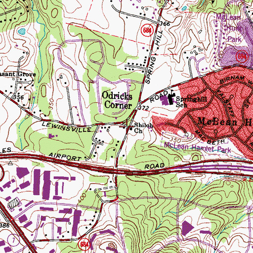 Topographic Map of Charity Baptist Church, VA