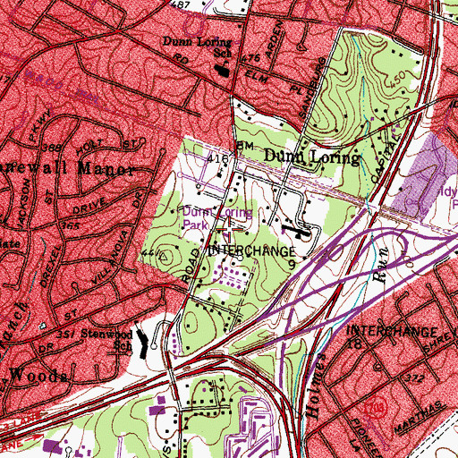 Topographic Map of Dunn Loring United Methodist Church, VA