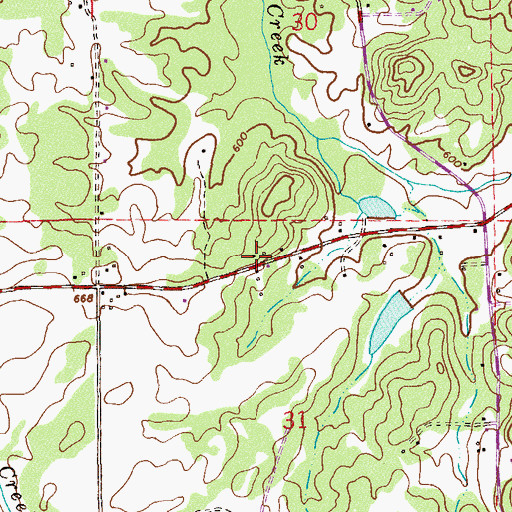 Topographic Map of Blue Springs, AL