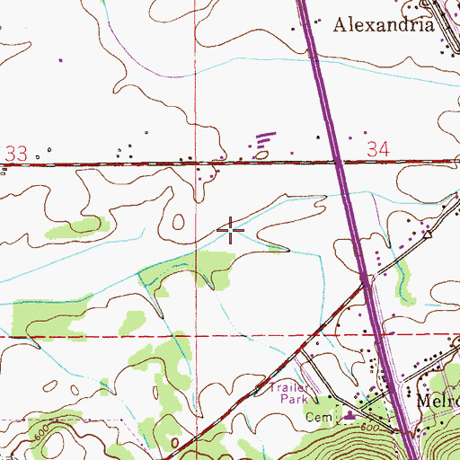 Topographic Map of Bobs Creek, AL