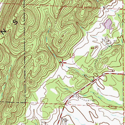 Topographic Map of Burns Valley, AL