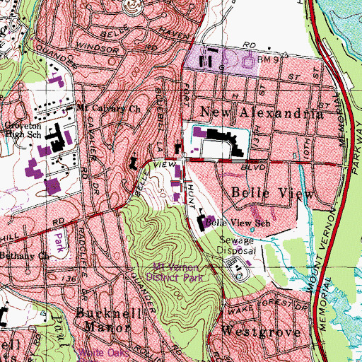 Topographic Map of Martha Washington Library, VA