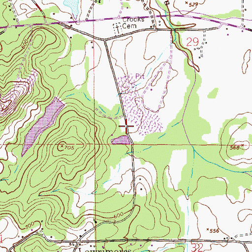 Topographic Map of Clark (historical), AL