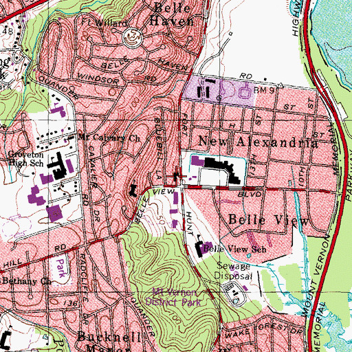 Topographic Map of Messiah Lutheran Church, VA