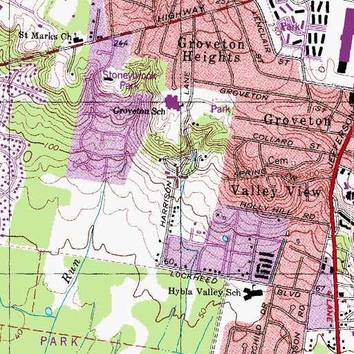 Topographic Map of Huntley Methodist Church, VA
