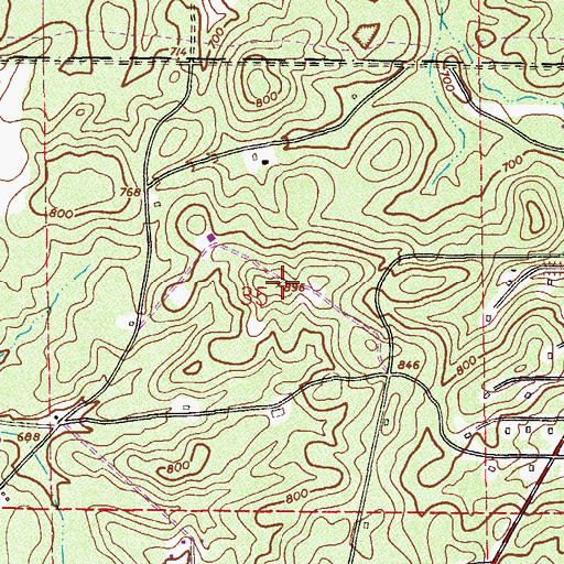 Topographic Map of Coker Mountain, AL
