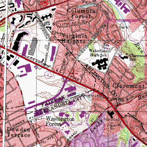 Topographic Map of Calvary Baptist Church, VA