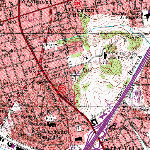Topographic Map of Our Lady Queen of Peace Church, VA