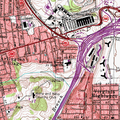 Topographic Map of Mount Olive Baptist Church, VA