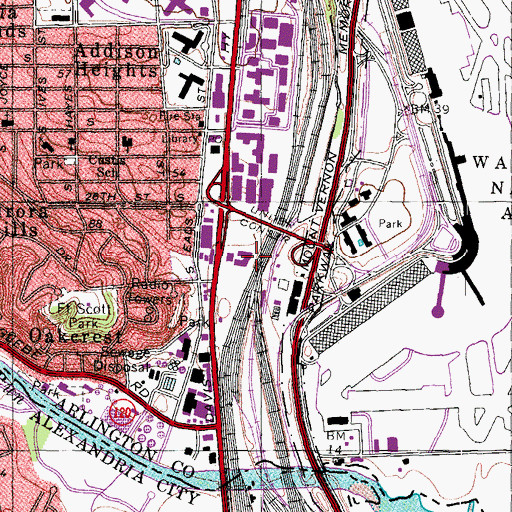 Topographic Map of Gunston Community Center, VA
