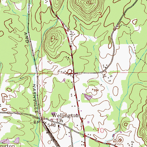 Topographic Map of Hill Top (historical), AL