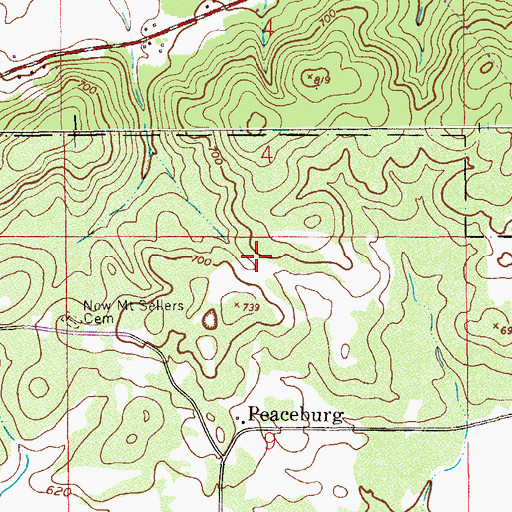 Topographic Map of Hurds Gap, AL