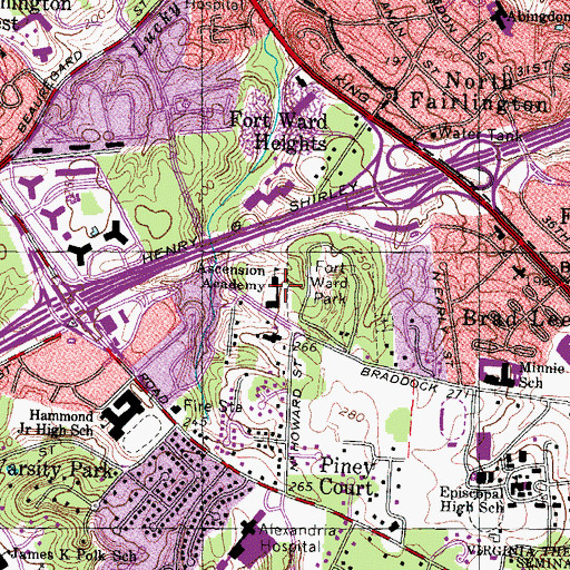 Topographic Map of Ascension Academy (historical), VA