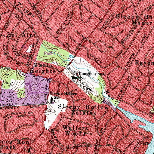 Topographic Map of Congressional School of Virginia, VA