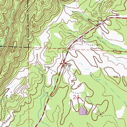 Topographic Map of Oak Level, AL