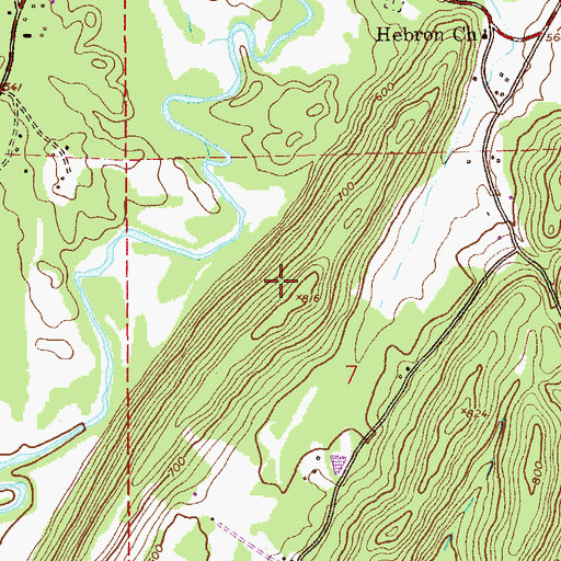 Topographic Map of Ohatchee Mountains, AL