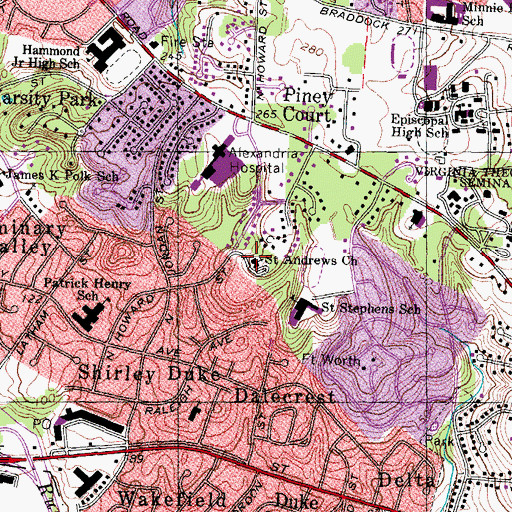 Topographic Map of Saint Andrews United Methodist Church, VA