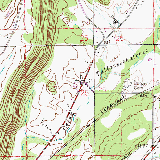 Topographic Map of Possum Trot, AL