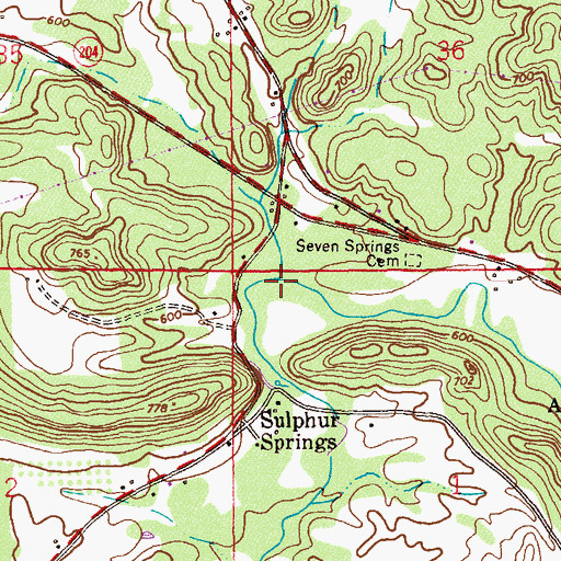 Topographic Map of Rabes Branch, AL