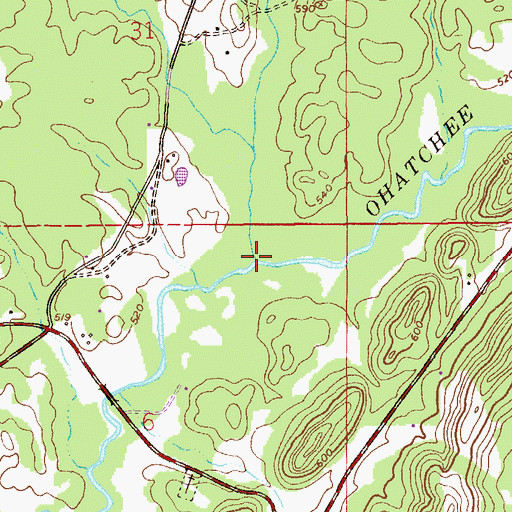 Topographic Map of Virgil Creek, AL