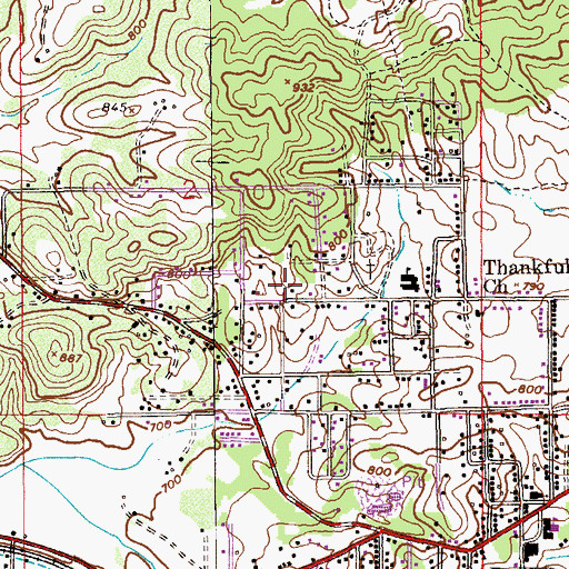Topographic Map of Wayside, AL