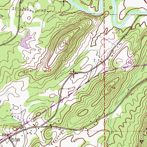 Topographic Map of Youngblood Gap, AL