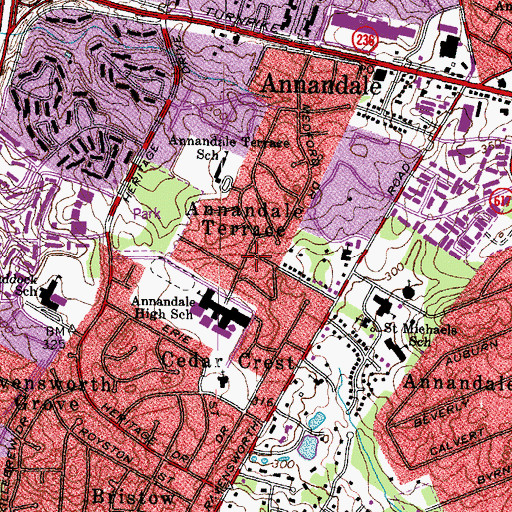 Topographic Map of Annandale Terrace, VA