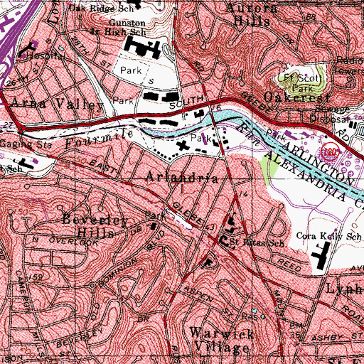 Topographic Map of Arlandria, VA
