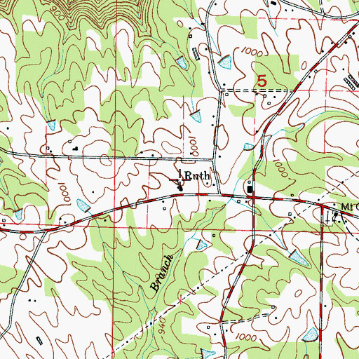 Topographic Map of Ruth Baptist Church, AL