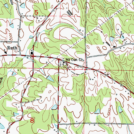 Topographic Map of Ruth School (historical), AL