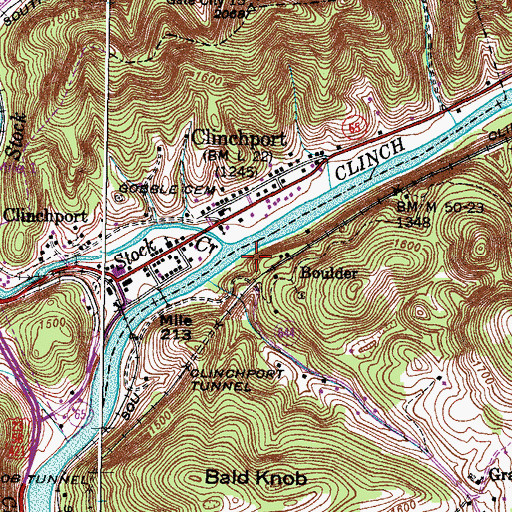 Topographic Map of Boulder, VA