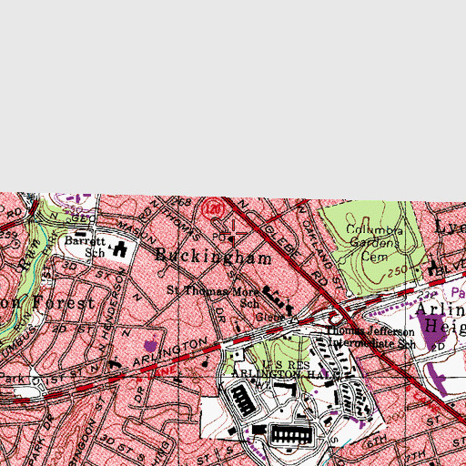 Topographic Map of Buckingham, VA