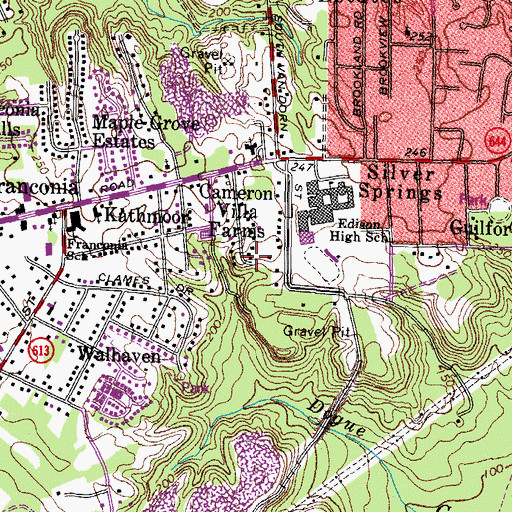 Topographic Map of Cameron Villa Farms, VA