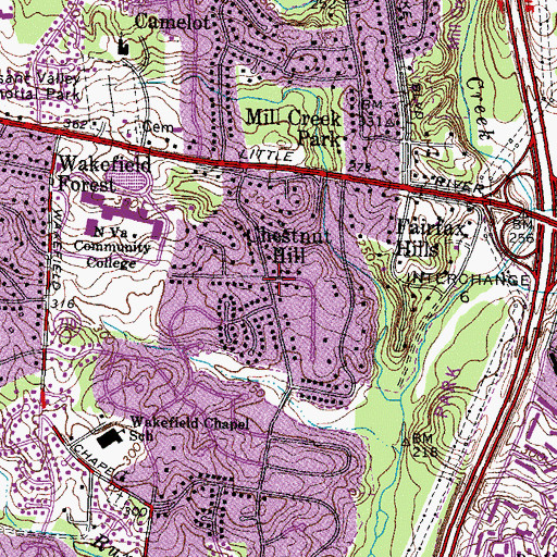 Topographic Map of Chestnut Hill, VA