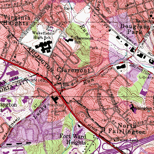 Topographic Map of Claremont, VA