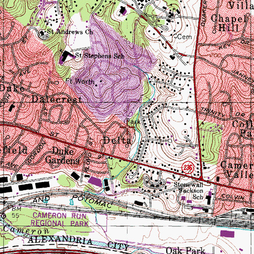 Topographic Map of Delta, VA