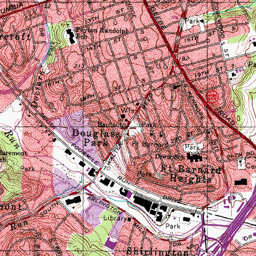 Topographic Map of Douglass Park, VA