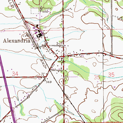 Topographic Map of Alexandria Spring, AL